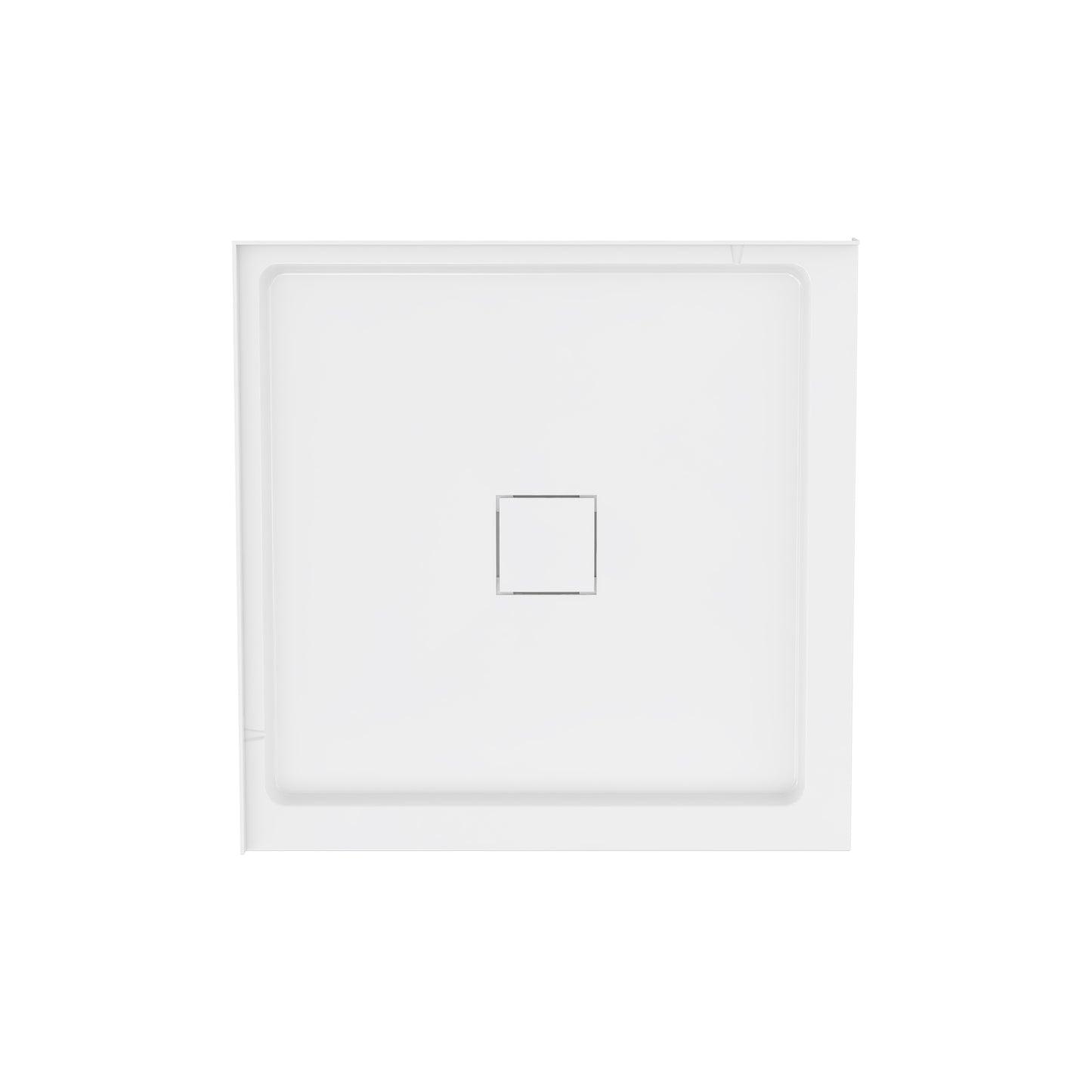Marquette 36" x 36" Double-Threshold Shower Pan Base with Center Drain in Glossy White