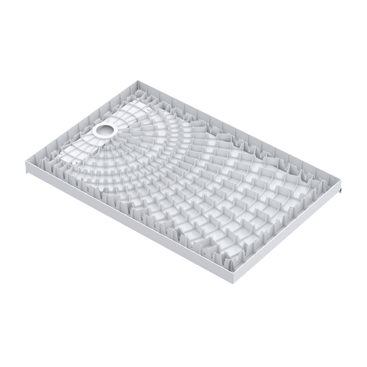 Marquette 48 x 32 Shower Pan Base with Reversible Drain in Glossy White