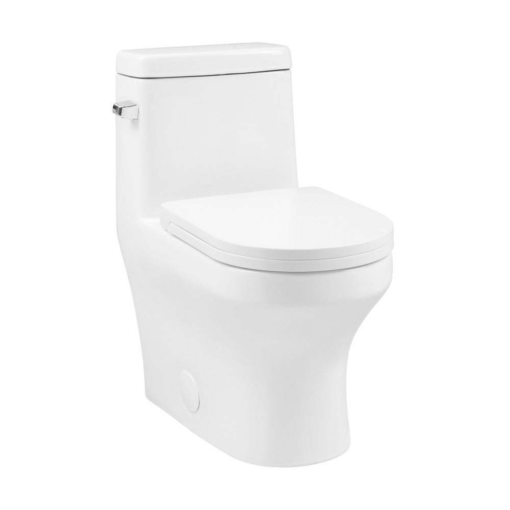 Vezina One-Piece Elongated 12" Rough-in 1.28 GPF Left Vortex Flush Toilet in Glossy White