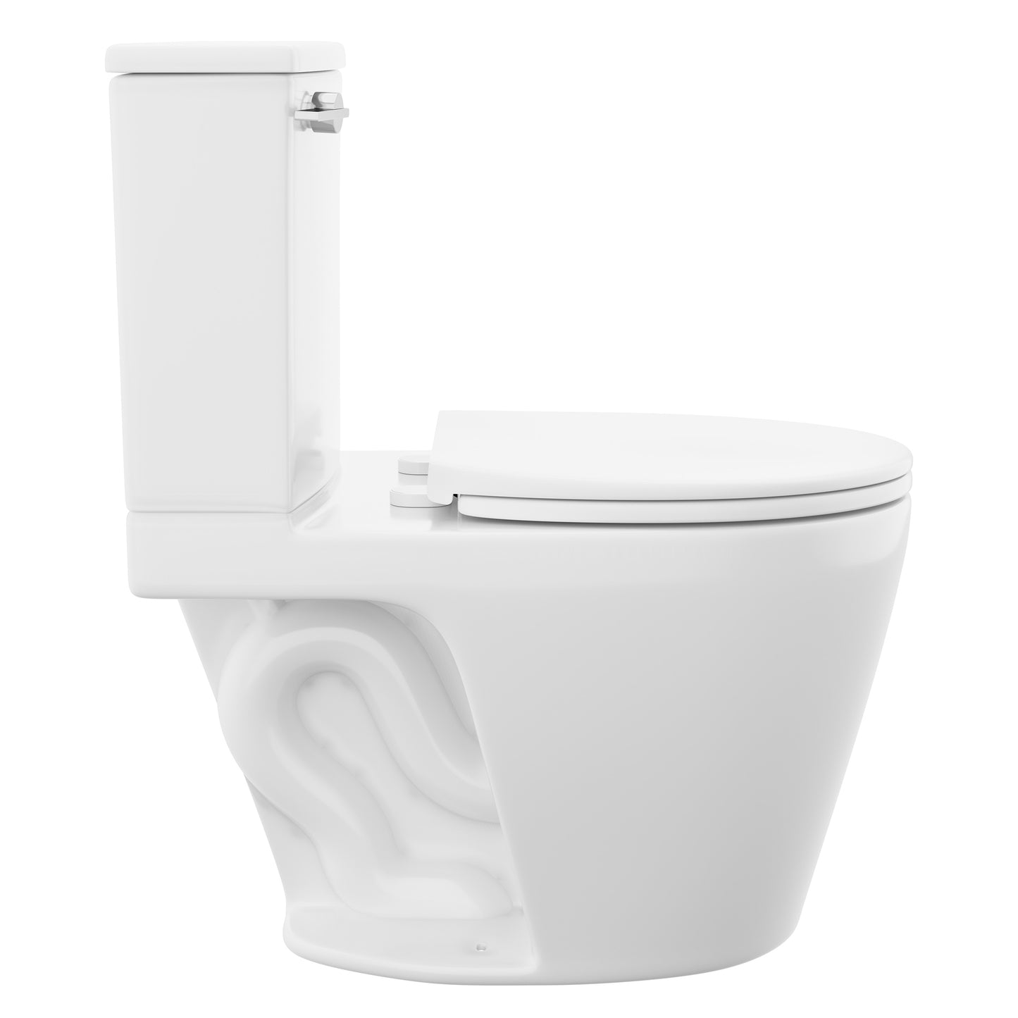 Belmont Semi-Skirted Two-Piece 12" Rough-in 1.28 GPF Left-Hand Flush Elongated Toilet in Glossy White