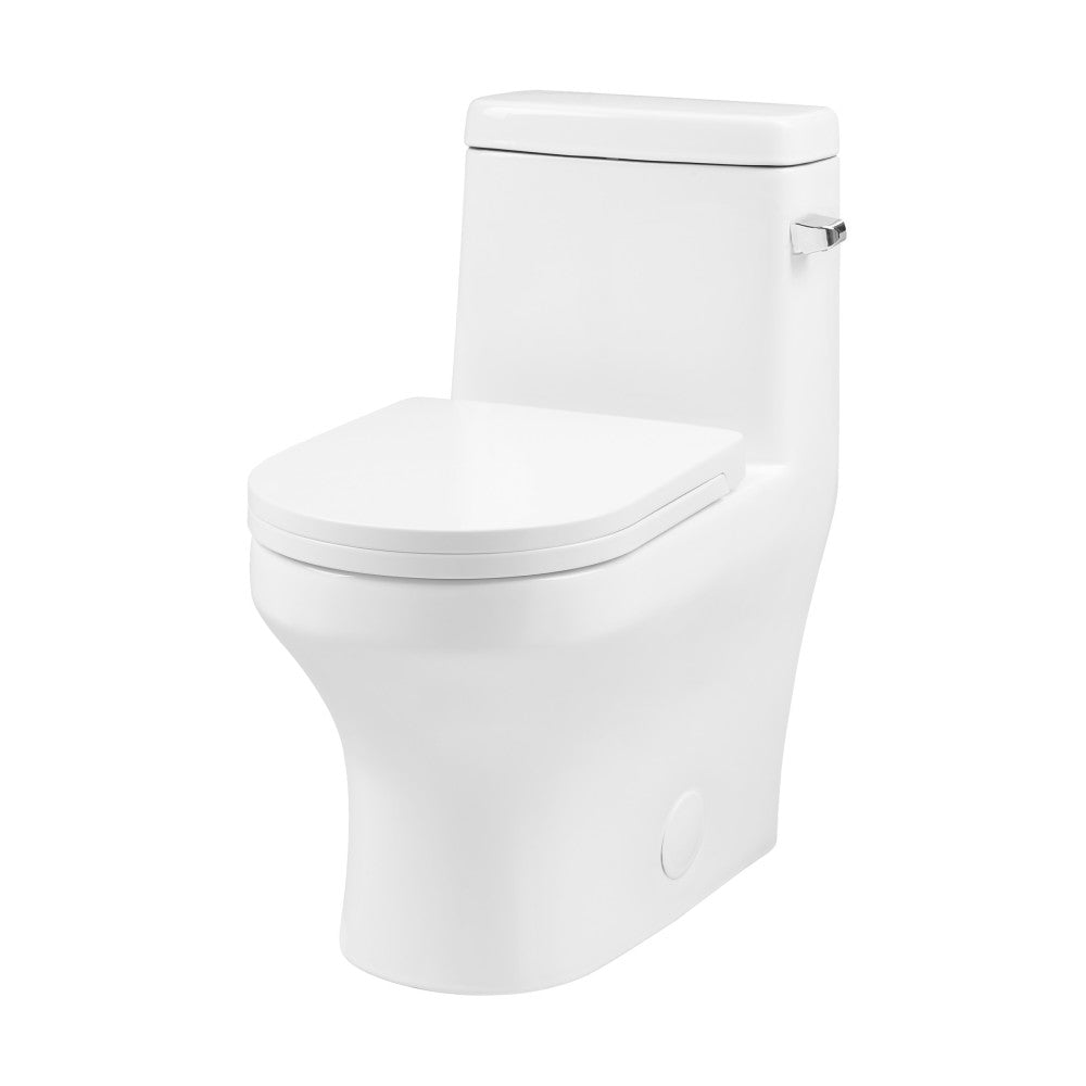 Vezina One-Piece Elongated 12" Rough-in 1.28 GPF Right Vortex Flush Toilet in Glossy White