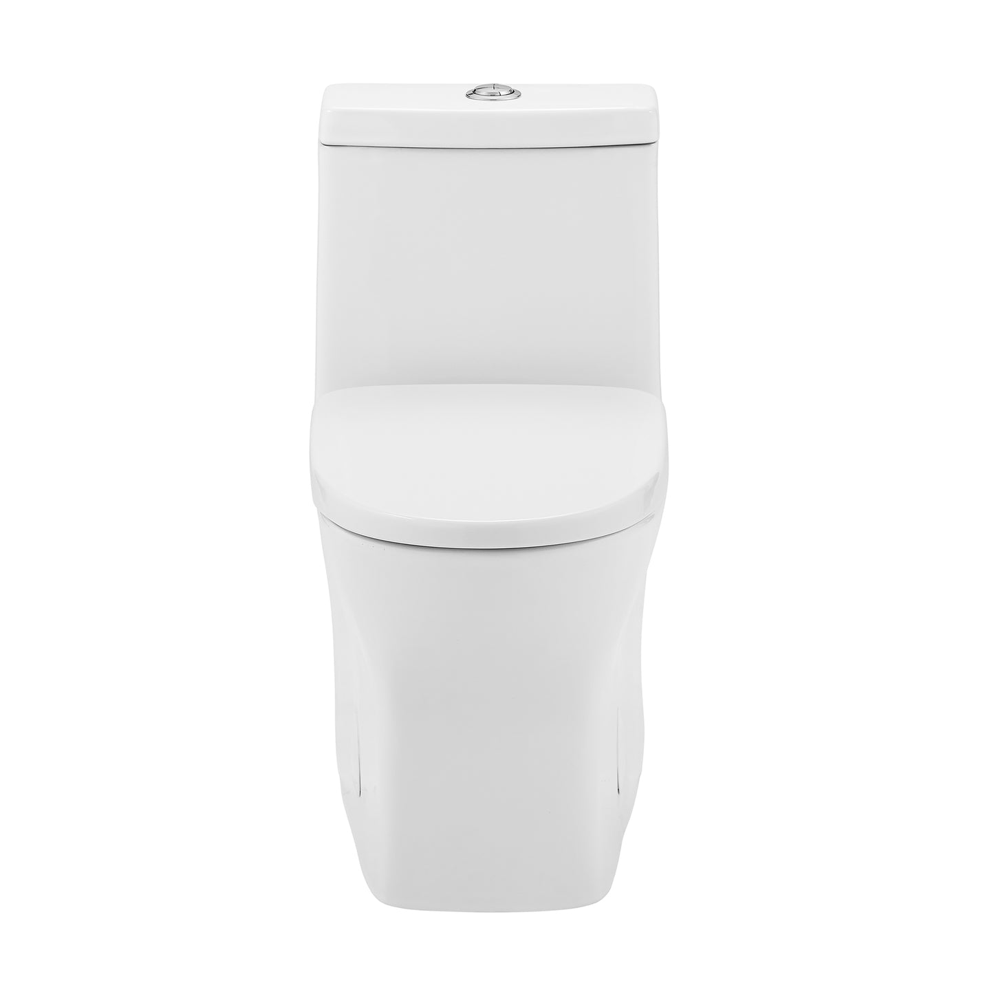 MacKenzie One-Piece 14" Rough-in 1.1/1.6 GPF Dual Top Flush Round Toilet in Glossy White