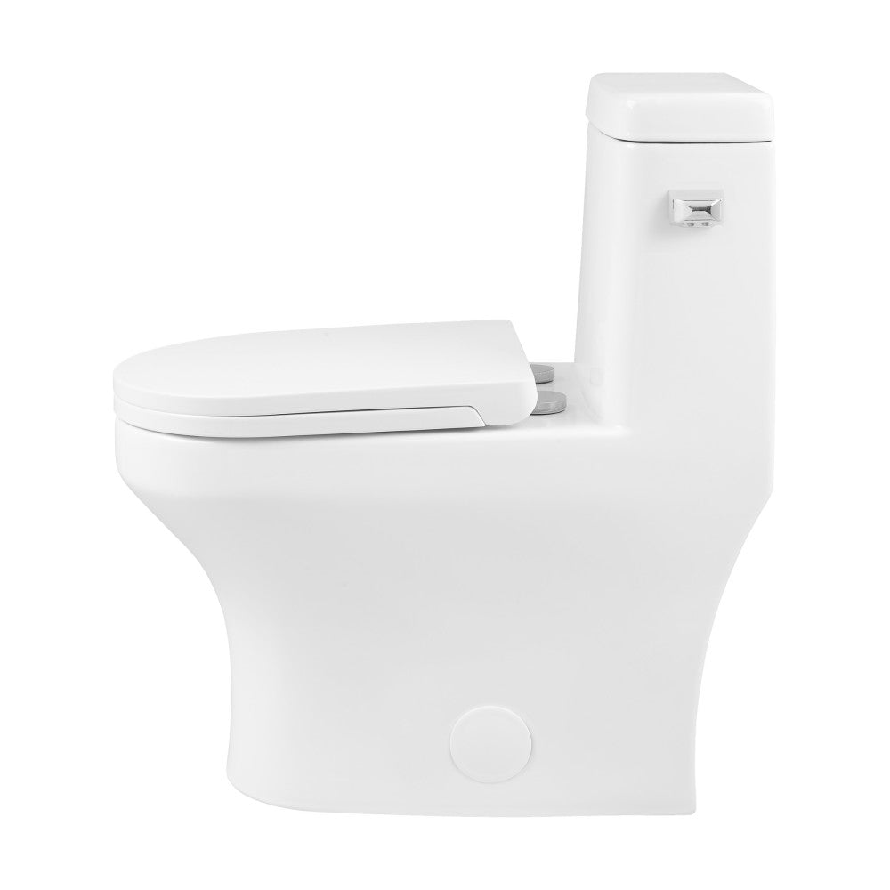 Vezina One-Piece Elongated 12" Rough-in 1.28 GPF Right Vortex Flush Toilet in Glossy White